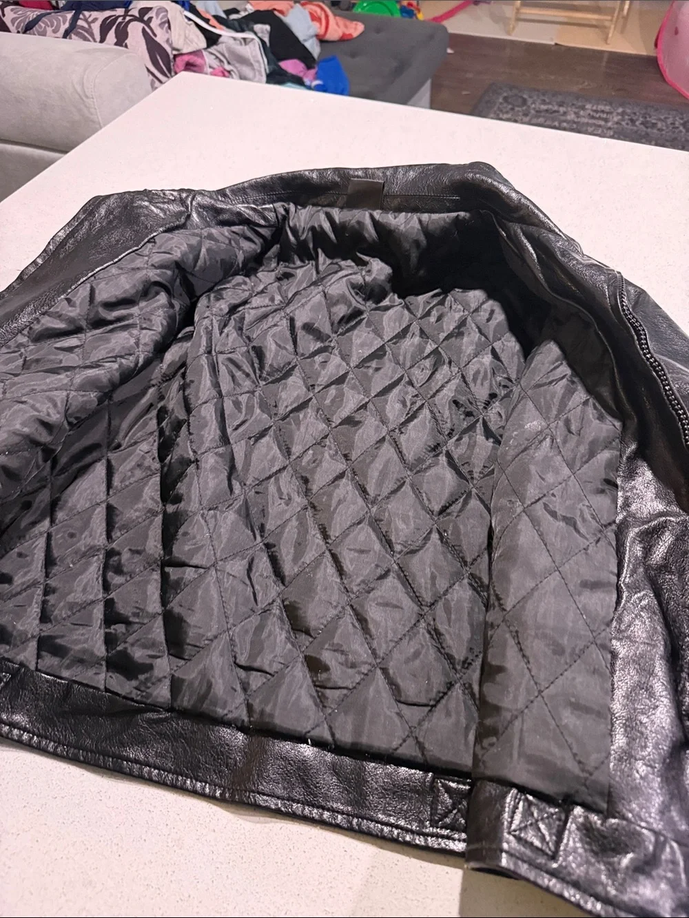 Rich Boy$ - Balenciaga Black Leather Bomber Jacket with White Logo
